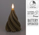 Home styling kaars led boom gedraaid h13cm taupe
