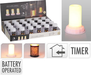 Home styling led lamp vlam effect ø8xh9cm tbv waxinelichthouder