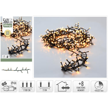 Kerstverlichting microcluster 560led 11m extra warm wit