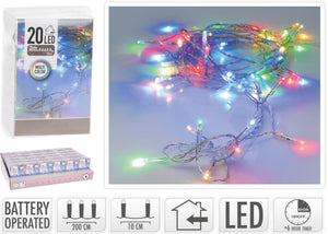 Home styling strengverlichting 20 led - 2 meter- multicolour met timer