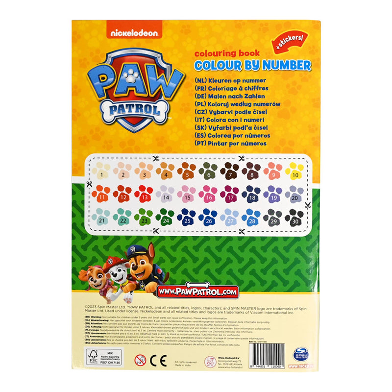 Load image into Gallery viewer, Paw patrol kleuren op nummer + stickers
