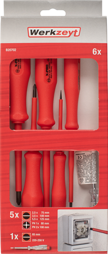 Werkzeyt set schroevendraaiers 1000v 6dlg - b20702