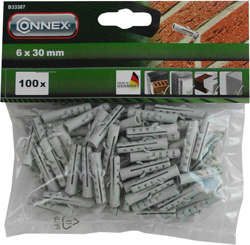 Load image into Gallery viewer, Connex pluggen polyamide 6mm bag 100st - b33387
