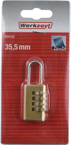 Load image into Gallery viewer, Werkzeyt hangslot messing 35.5x3mm - b34123
