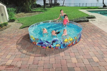 Bestway zwembad 2,44m x 46cm fill 'n fun odyssey snapset transparant met zeeprint. ca. 2000 liter