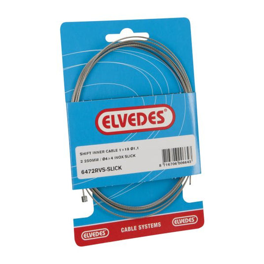 Schakel binnenkabel Elvedes 2250mm RVS Slick ø1,1mm Shimano SRAM N-nippel (op kaart)