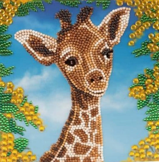 Brandunit diamond painting - kaart van baby giraffe