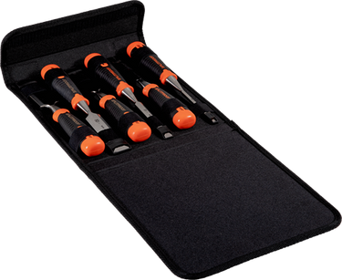 Bahco 434-s6-pp 6-dlg ergonomische beitelset in polyester houder | 434-s6-pp