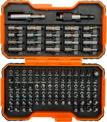 Bahco 59 s100bc-ip bitset, 100-delig voor gleuf-, phillips®, pozidriv®, hexagon, robertson en torx® - 59 s100bc
