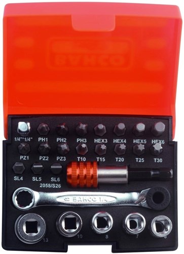 Bahco bit dopsleutelset met ratel | 2058 s26