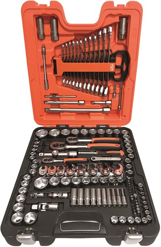 Bahco 1 4' - 3 8' -1 2' square drive doppenset met combinatie ratelsleutelset - 137 stuks - s137