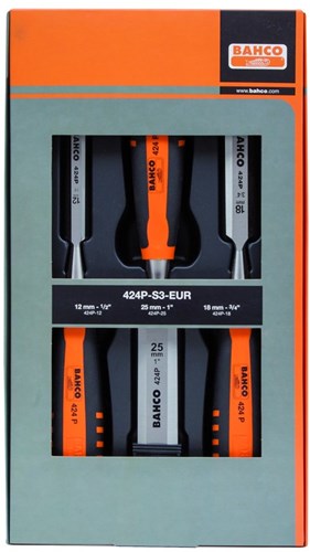 Bahco steekbeitelset 424p 12-18-25mm | 424p-s3-eur