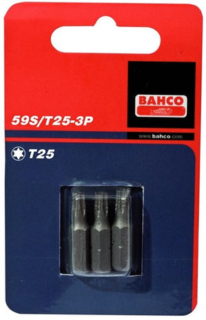Bahco x3 bits t20 25mm 1 4 dr standard. | 59s t20-3p
