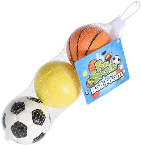 Cilgro fun sports foam ballen 3 stuks in netje