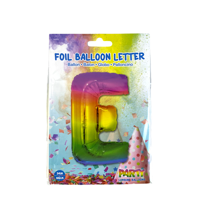 Afbeelding laden in galerijviewer, Ballon folie letter e rainbow 86cm
