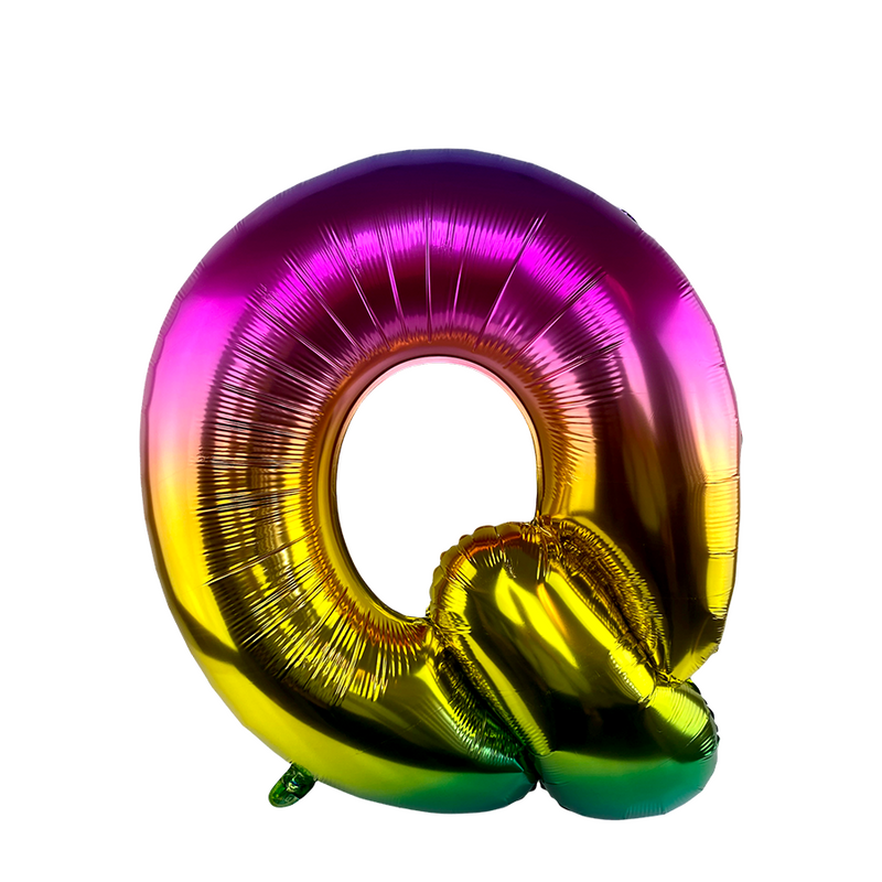 Afbeelding laden in galerijviewer, Ballon folie letter q rainbow 86cm
