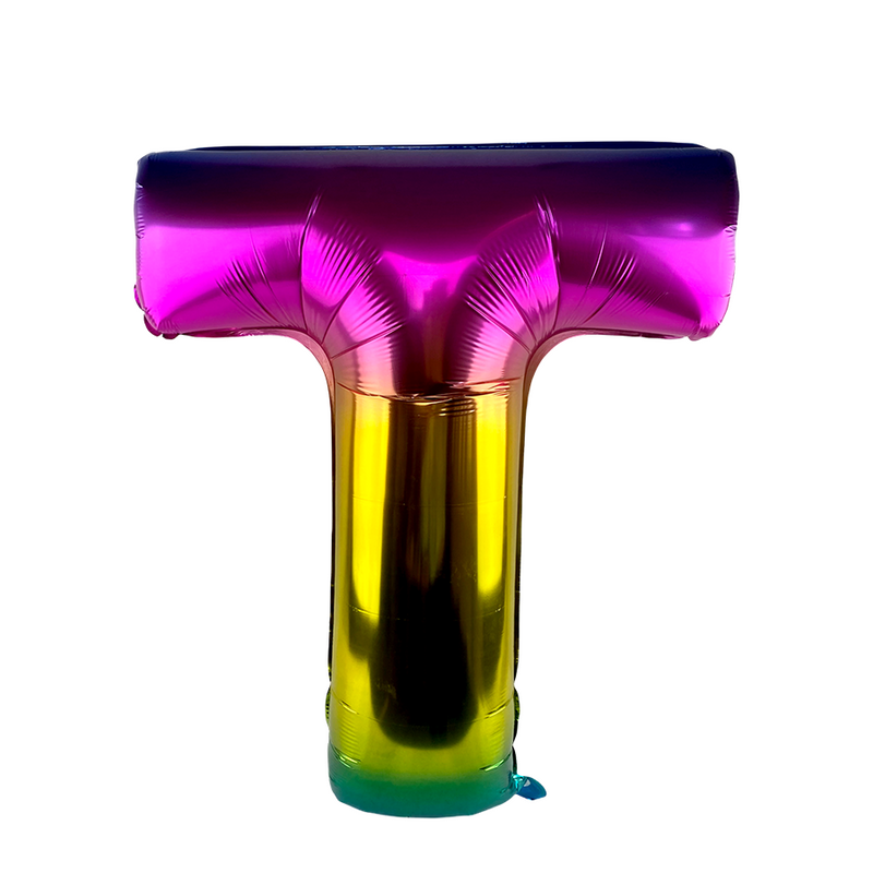 Afbeelding laden in galerijviewer, Ballon folie letter t rainbow 86cm
