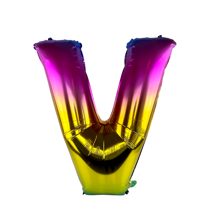 Afbeelding laden in galerijviewer, Ballon folie letter v rainbow 86cm
