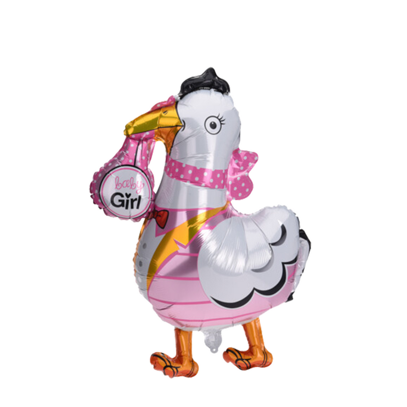 Afbeelding laden in galerijviewer, Ballon folie ooievaar baby girl 67x72cm
