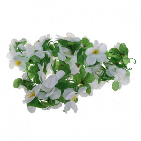 Basil Roses Garland - floral strand - white