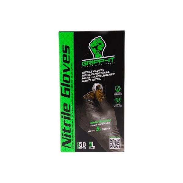 Load image into Gallery viewer, Gripp-it handschoenen nitril l - doos à 50 stuks - zwart
