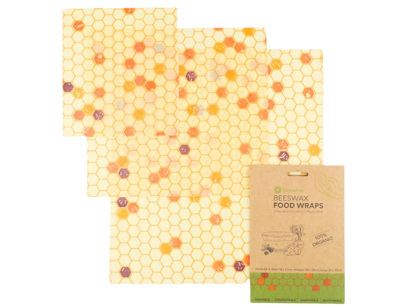 Beewise bijenwasdoek - set van 3 - honinggraat