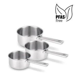 Beka cicla 3-delige sauspannen set - ø 16, 18, 20 cm - gerecycleerd rvs - inox - pfas-vrij - geschikt voor inductie - 3 steelpannen