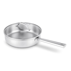 Beka cicla sauteerpan - hapjespan ø 24cm - met deksel uit glas - gerecycleerd rvs - pfas-vrij - geschikt voor inductie vaatwasser