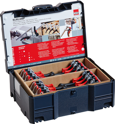 Bessey kliklamp lijmklemmen in systainer | 16 stuks - klis
