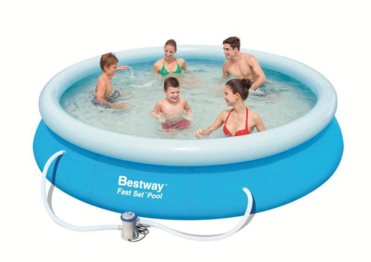 Bestway fastset zwembad 366x76cm + pomp 12volt