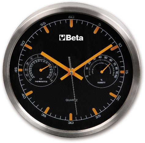 Beta collection klok met thermometer en hygrometer, 26 cm in diameter 9594 - 095940051