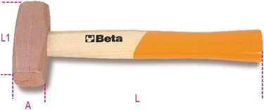 Beta koperen hamers houten steel 1385 400 - 013850404