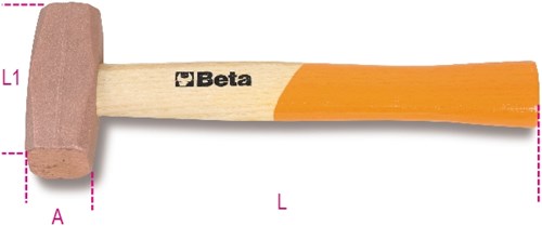 Beta koperen hamers houten steel 1385 400 - 013850404