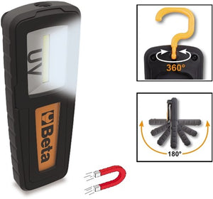 Beta oplaadbare inspectie lamp met uv en wit licht ideaal voor het dedecteren van lekken 1838uv - 018380150
