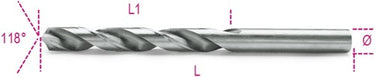 Beta spiraalboren, korte uitvoering hss volledig geslepen glimmende afwerking 412 10,00 - 004120148