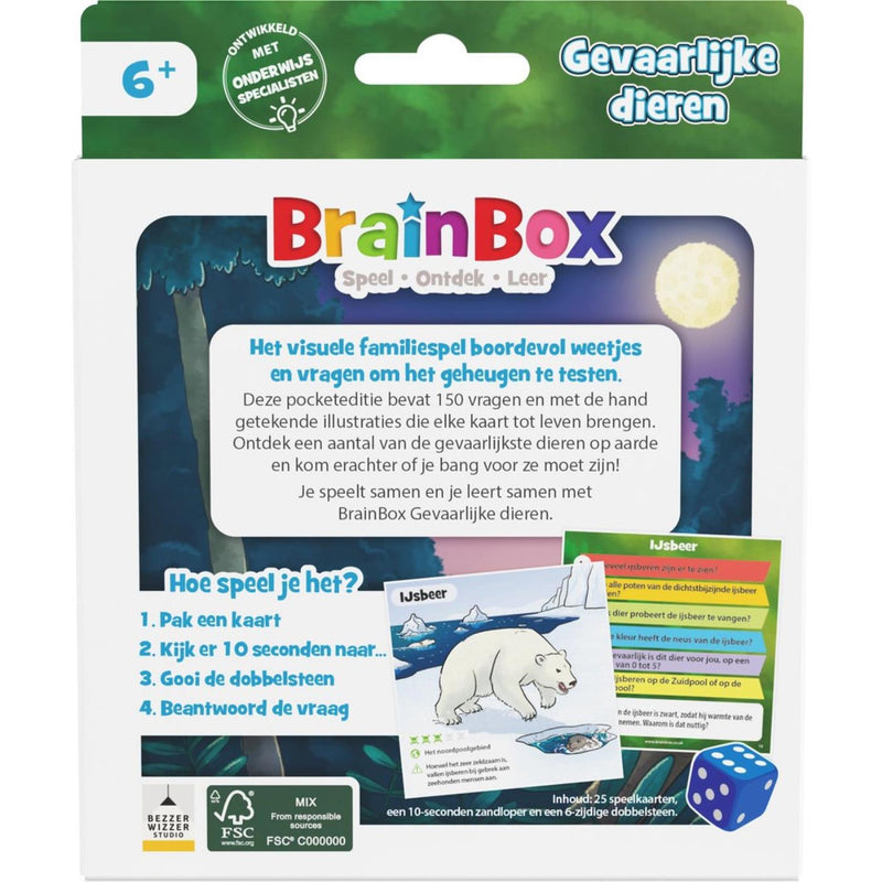 Load image into Gallery viewer, Brainbox pocket gevaarlijke dieren - weetjesspel
