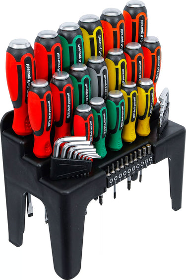Bgs technic screwdriver set with bit assortment in a plastic stand 44-piece