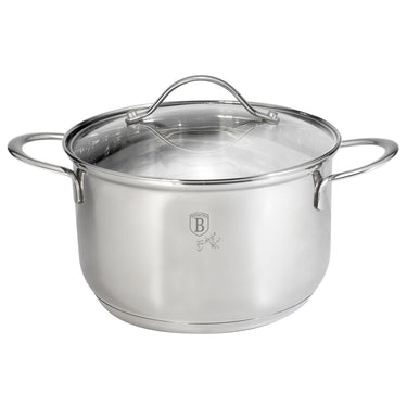 Berlingerhaus silver jewellery rvs kookpan ã˜18 cm met glazen deksel ook inductie 2,6l 18x11cm