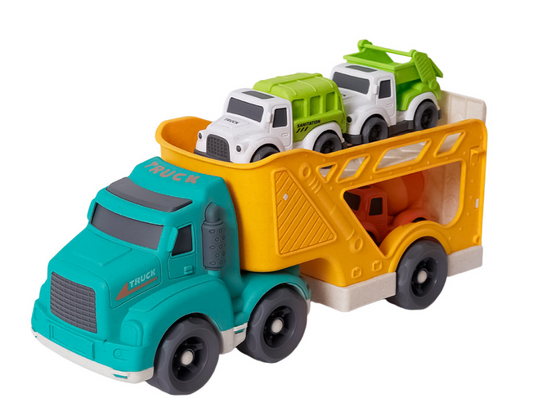 Bio toys bioplastic truck - incl. 3 kleine vrachtwagens