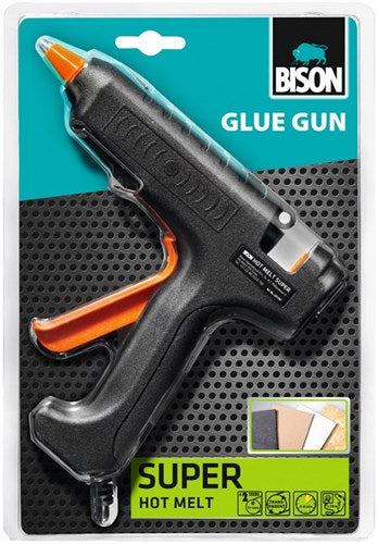 Bison glue gun super, met hoge lijmprestaties voor doe-het-zelf en semi professioneel gebruik, hout, metaal, steen, glas, tegels, keramiek, leer, textiel en vele kunststoffen.