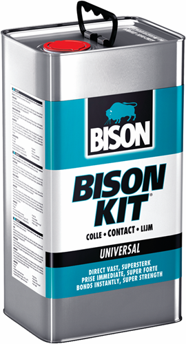 Afbeelding laden in galerijviewer, Bison kit® blik 5 l, gelvormig, super sterk, universele contactlijm, vochtbestendig, vorstbestendig, -40°c tot +70°c, eenvoudig in gebruik, voor ontelbare reparaties
