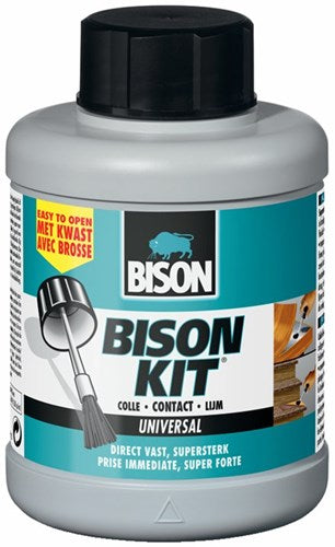 Bison kit® met kwast flacon 400 ml, supersterk, contactlijm, reparaties, temperatuurbestendig van -40°c tot +70°c.
