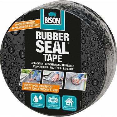 Bison rubber seal tape rol 5 meter x 7,5 cm - direct repareren, sterke reparatietape, direct 100% waterdicht, blijvend elastisch, binnen en buiten, repareren, afdichten, verbinden, beschermen