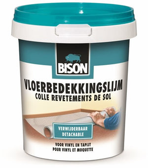 Bison vloerbedekkingslijm verwijderbaar emmer 2.5 kg, kant klaar, eenvoudig te verwerken, eenvoudig te verwijderen, zuinig, oplosmiddelvrij, makkelijk in gebruik