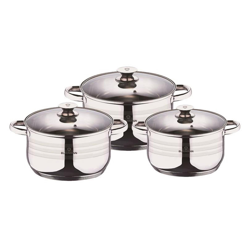 Load image into Gallery viewer, Blaumann gourmet line rvs pannenset 3-delig
