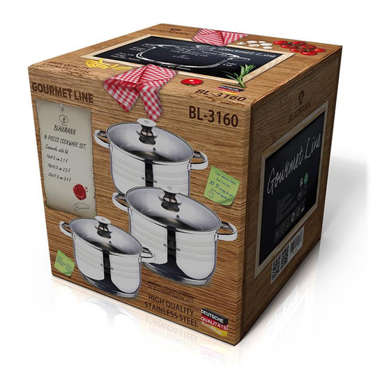 Blaumann gourmet line rvs pannenset 3-delig