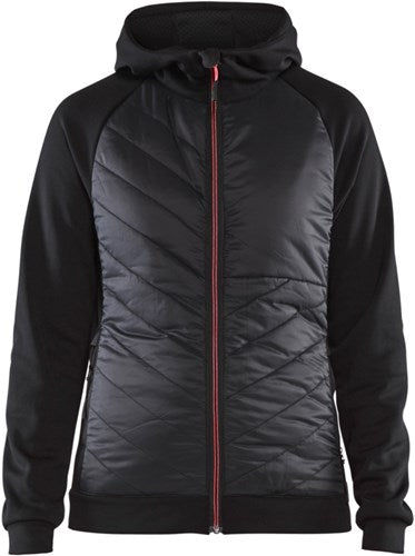Blåkläder dames hybride sweater 34642526 | zwart rood | maat m - 7330509727119