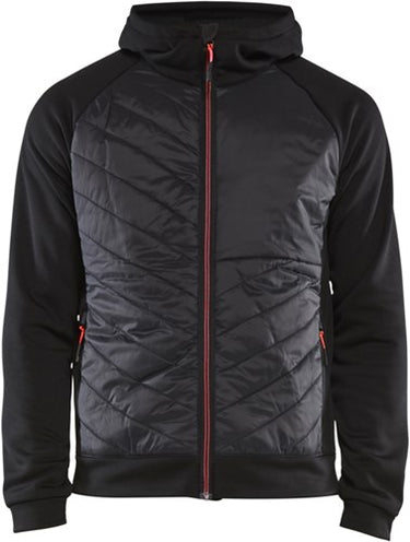Blåkläder hybride sweater 34632526 | zwart rood | maat l - 7330509713396