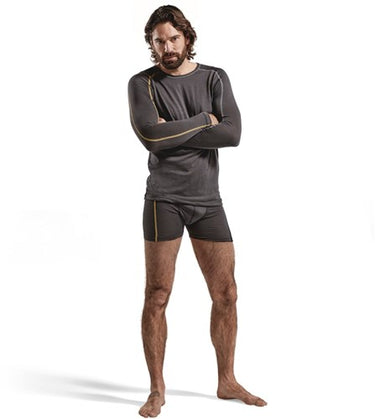 Blåkläder merino xlight onderhemd lange mouw 479917349835 | donkergrijs geel | maat l - 7330509545539