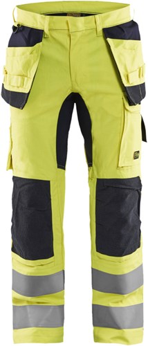 Blåkläder multinorm werkbroek inherent met stretch 15871512 | high vis geel marineblauw | maat 60 - 7330509662502